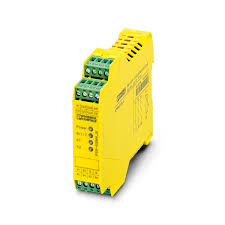 Phoenix Contact Safe coupling relay for SIL 2 high and low-demand applications, couples digital output signals to the I/O, 2 enabling current paths, 1 alarm contact, module for safe state off applications.