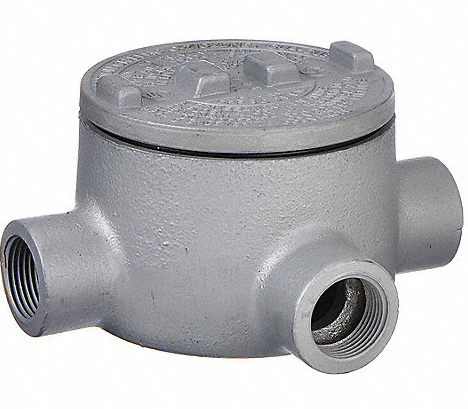 Hubbell-Killark GECLBT-3 Conduit Outlet Box, Type GECLB, (2) 1" Hubs, Aluminum